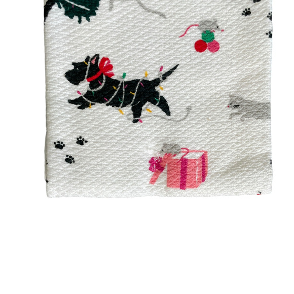 Kate Spade Christmas Dogs & Cats Kitchen Towel Set of 2 Designer Holiday 17x28 - Picture 12 of 12